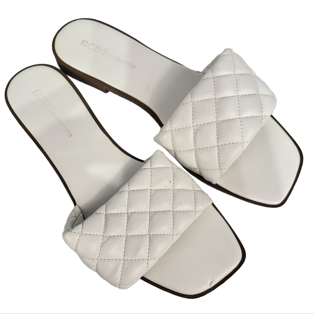 BCBGeneration Laila Flat Sandal White 8 - Picture 7 of 9